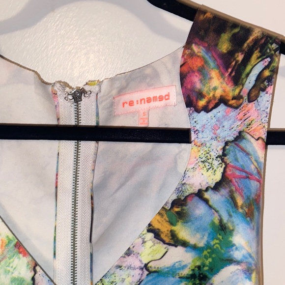 Re-Named floral print flare button mini dress size S - Picture 2 of 3